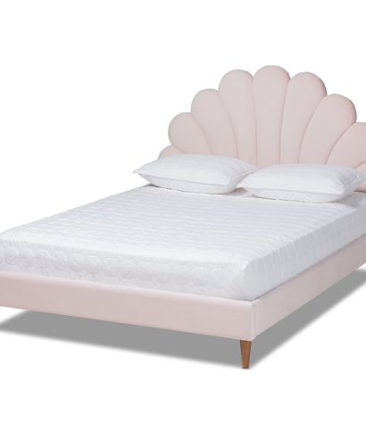 pink tufted bed