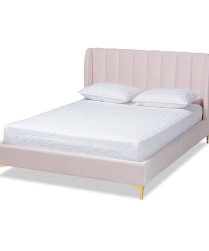 golden upholstered bed