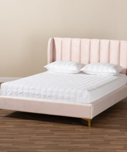 golden upholstered bed