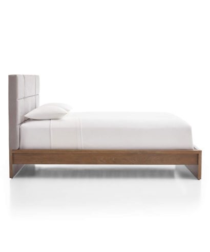 square upholstered bed