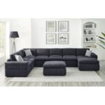 SAN Wide Reversible Symmetrical Modular Sofa and Ottoman