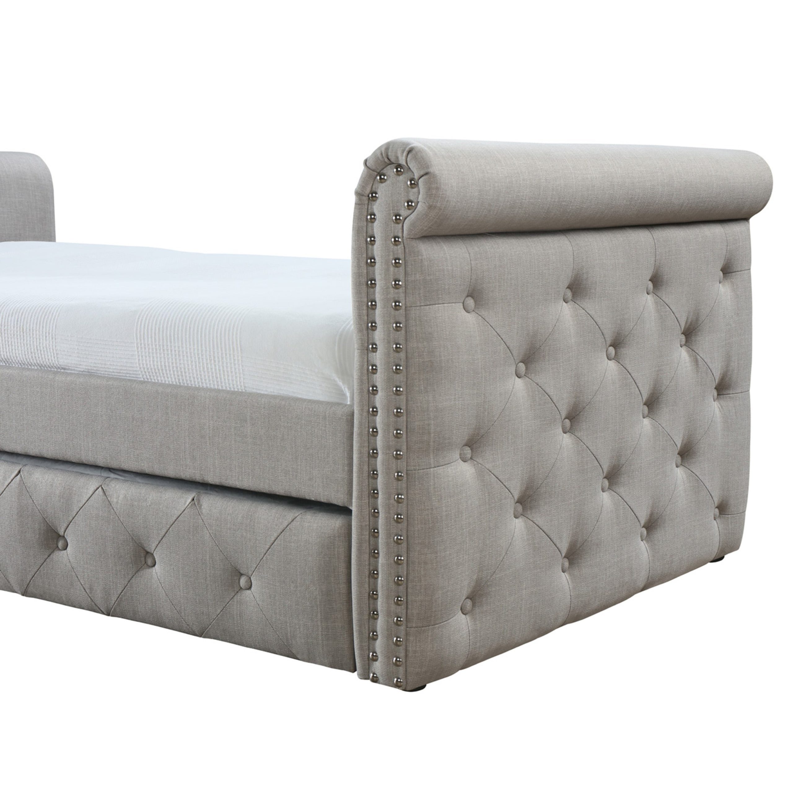 Chester Tufted Twin Daybed With Trundle - Sanfurniture.ae