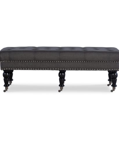 Grey Tufted Bench