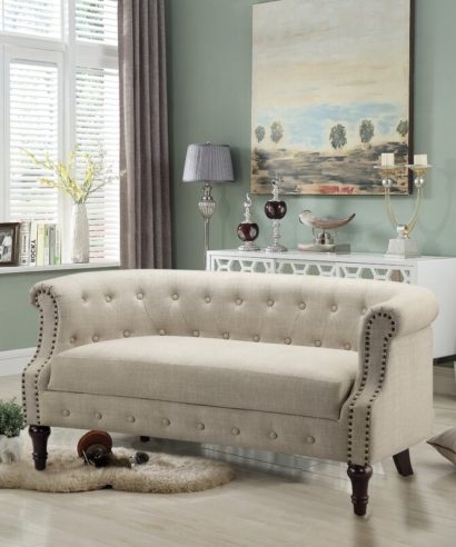 beige loveseat