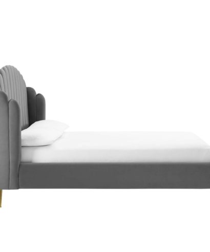 wingback upholstered bed
