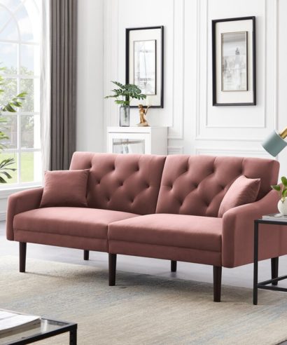 Velvet Square Arm sofa