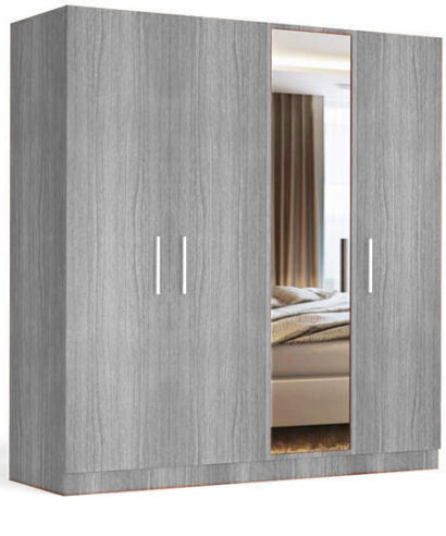 SAN Four Door Wardrobe with Mirror in MDF