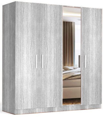 SAN Four Door Wardrobe with Mirror in MDF