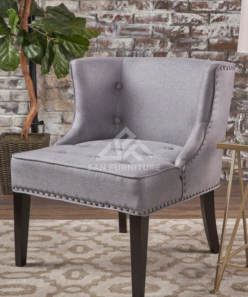 Adeline Button Tufted Armless Fabric Chair