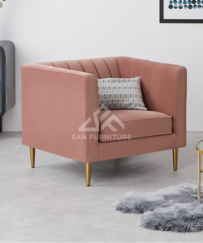 Amicie Channel Tufted Velvet Arm Chair