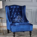 Toddman High-Back Velvet Club Chair