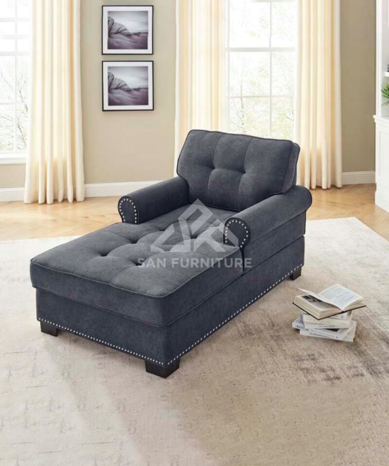 Tufted Two Arms Rolled Chaise Lounge