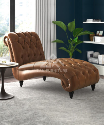Clanton Tufted Bonded Chaise Lounge