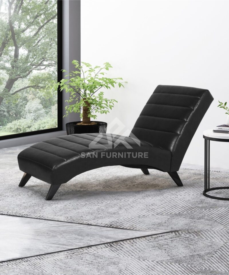 Upholstered Channel Stitch Chaise Lounge