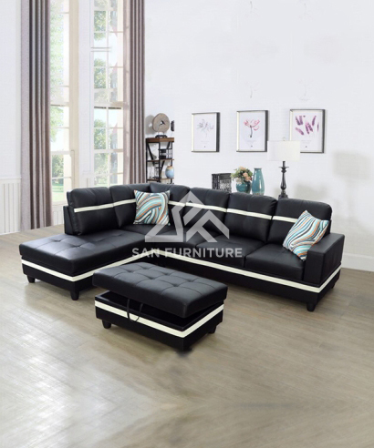 sofa with storage ottoman