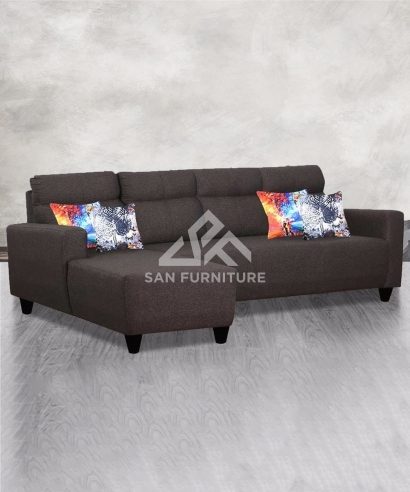 dark grey leather sectional
