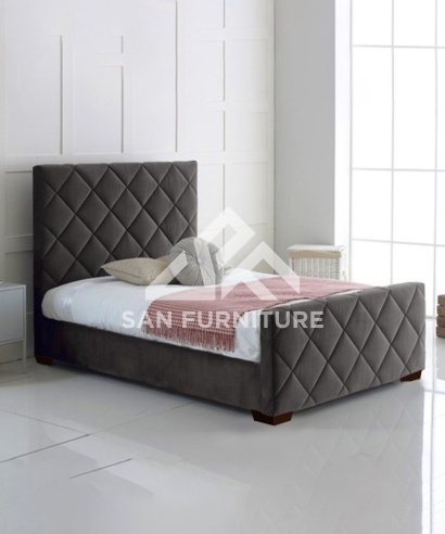 velvet upholstered bed frame