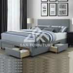 Grey Upholstered Storage Bed
