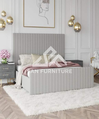Nodrest Beverly - Modern Grey Velvet Bed