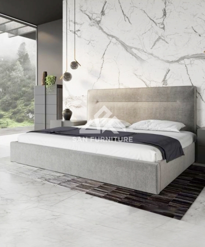 Dark Grey Upholstered Bed