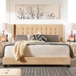 linen wingback headboard