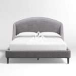 gray upholstered bed