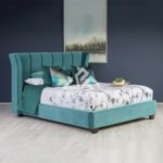 curved upholstered bed