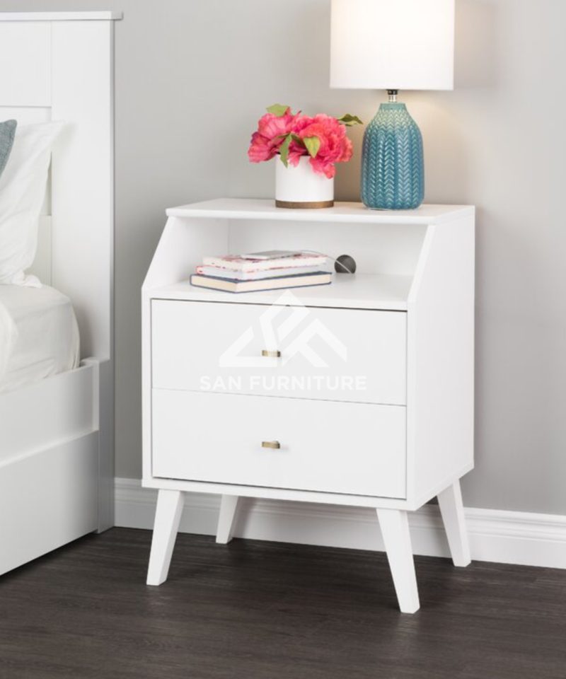 SAN 2-Drawers Night Stand in White