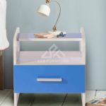 SAN Aqua Splash Bedside Table in White & Blue Finish