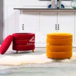 Round Gold Ring Storage Ottoman