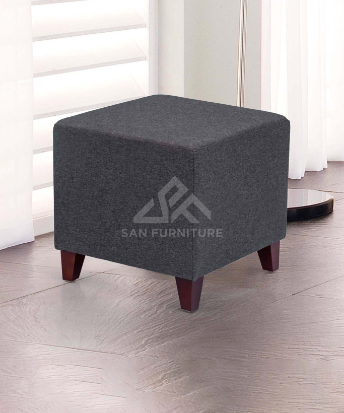 Simple British Style Cube Ottoman Footstool,
