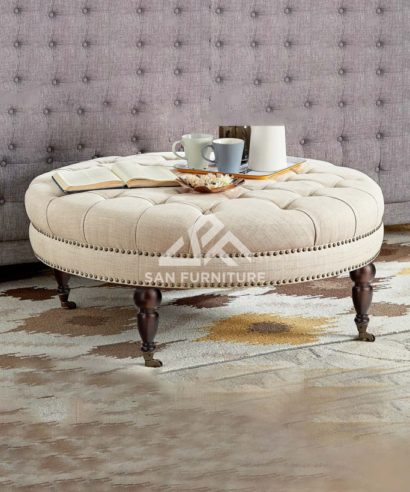 Tufted Round Ottoman Bench