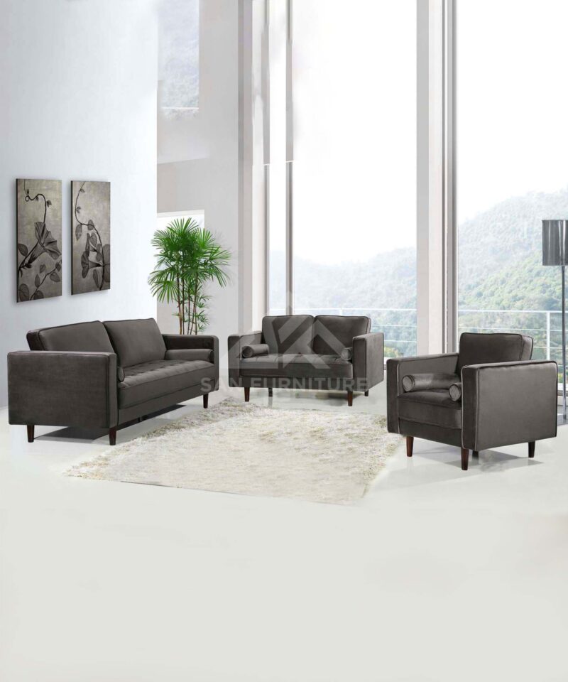 SAN Velvet fabric contemporary tufted sofa