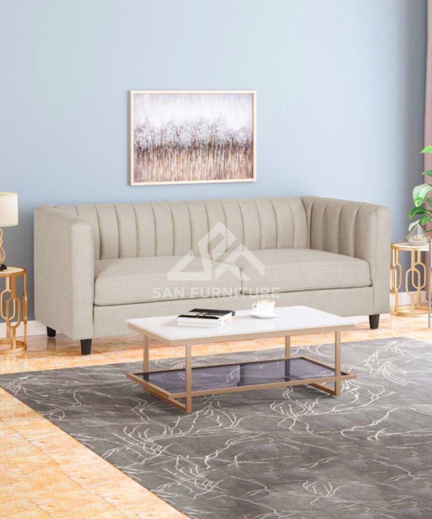 SAN Contemporary Channel Stitched 3 Seater Sofa
