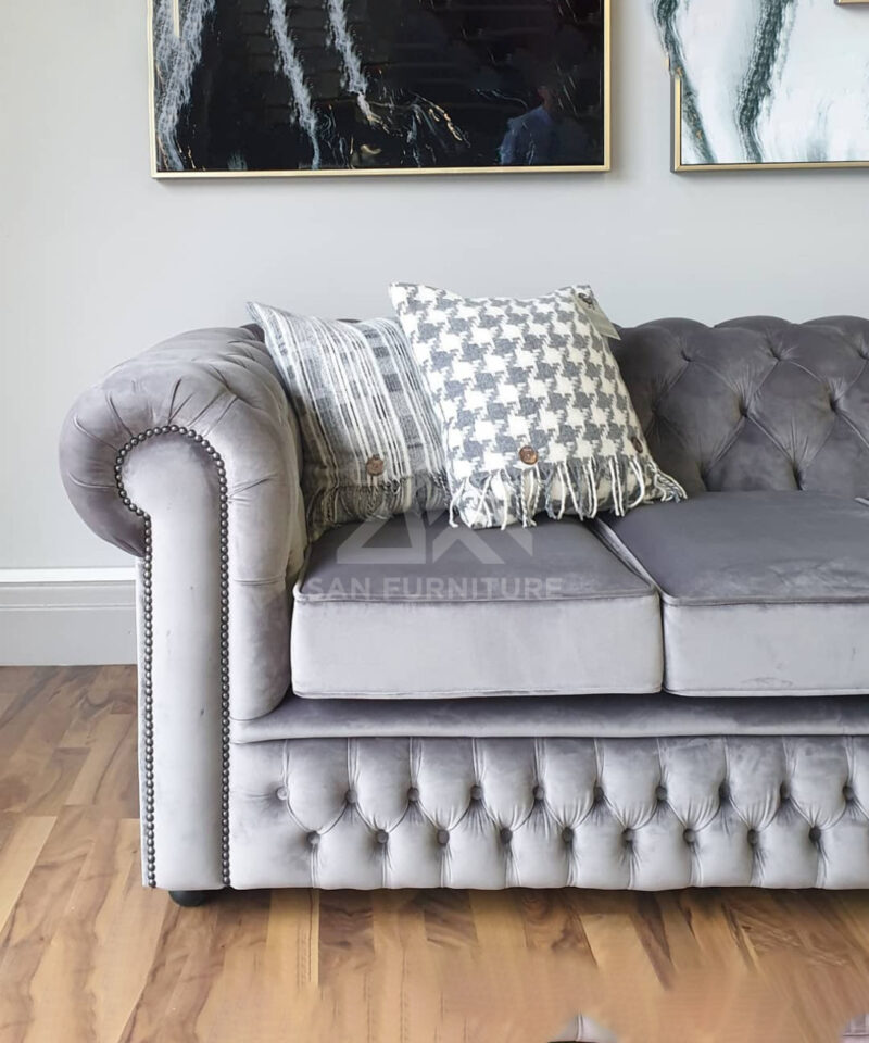 SAN Premier Velvet Upholstered Sofa