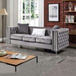 SAN Paige Tufted Velvet Sofa