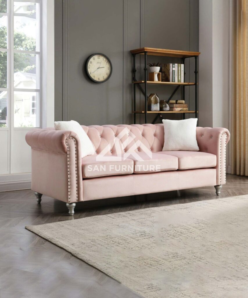 SAN Velvet Tufted Sofa