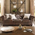 SAN Tufted Scroll Arm Chesterfield Sofa