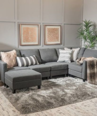 leather sectional with ottoman