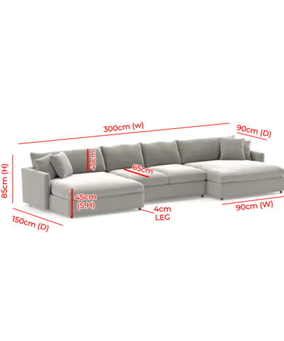 double chaise sectional