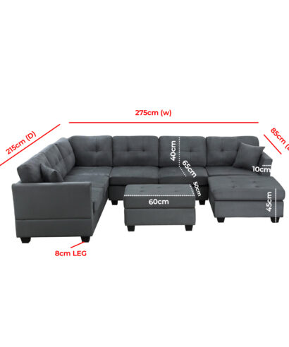 sectional with storage ottoman