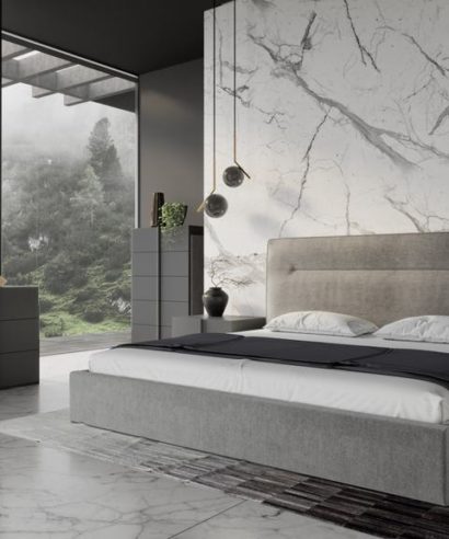 Dark Grey Upholstered Bed