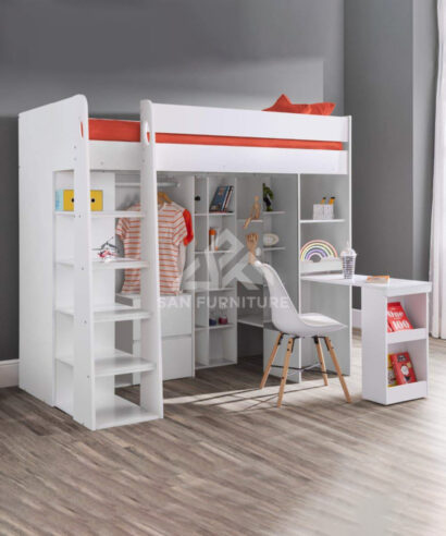 Aurora White High Sleeper Storage Bed