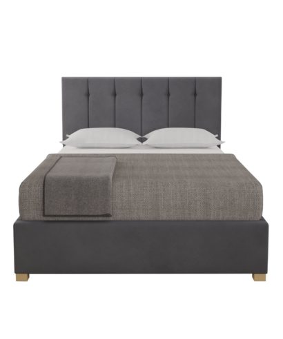 grey velvet ottoman bed