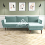 green velvet sofa l shape