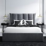 velvet king size bed