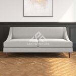 Armless 3 Seater Sofa in Woven Grey Fabric - SAN