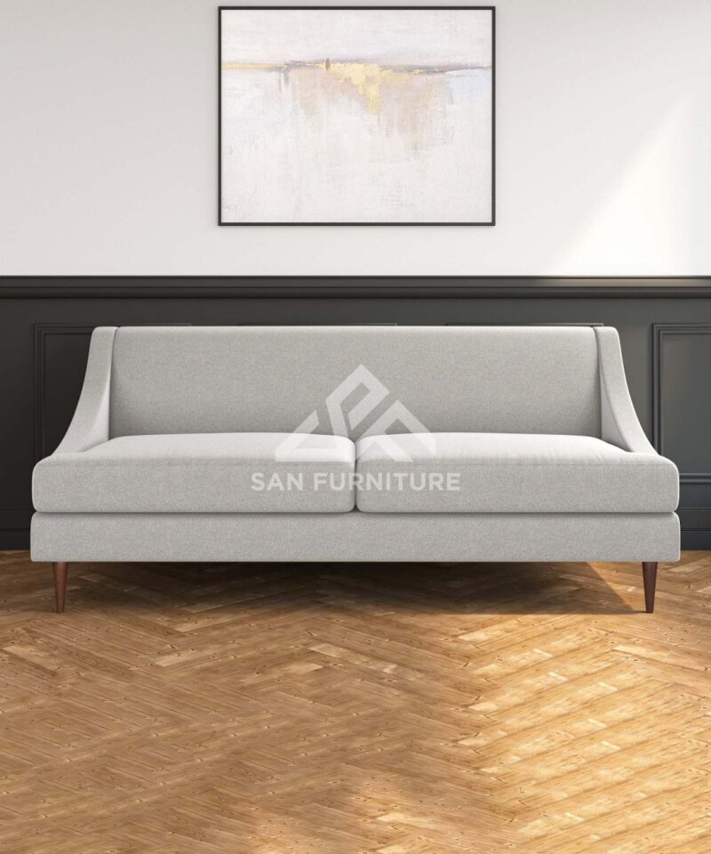 Armless 3 Seater Sofa in Woven Grey Fabric - SAN