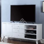 Contemporary white tv stand