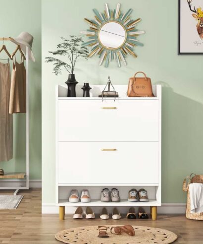 22 Pair Shoe Storage Cabinet with 2 drawers